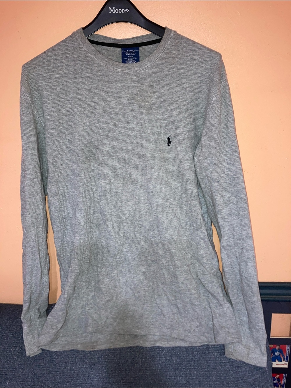 Polo by Ralph Lauren Heather Gray Crewneck Sweater with Polo Pony